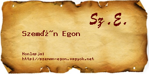 Szemán Egon névjegykártya